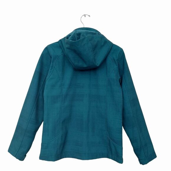 Free Country Softshell Hooded Jacket Womens Small Green Fleece Inside Full Zip - Picture 2 of 11